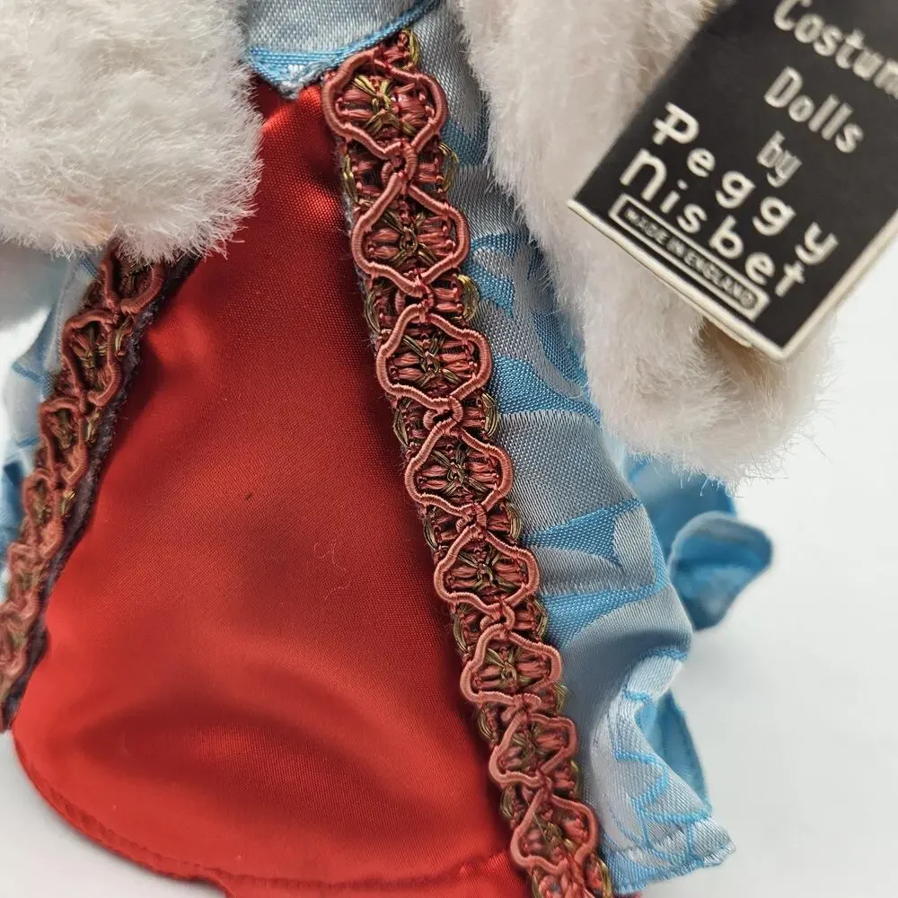 Vintage‎ Peggy Nisbet Costume Lady Doll Blue Red Gown Fur Trim Made In England